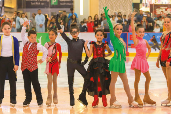 Children Learning Ice Skating in Dubai